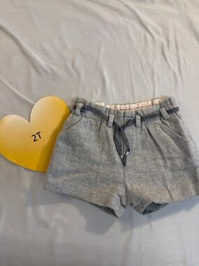 Zara Gray Relaxed Fit lined dress Shorts with Elastic Waistband